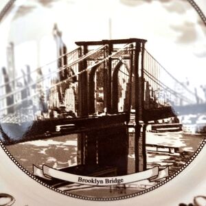 New York,New York! The Brooklyn Bridge in the 1800s 11" Coll. Plate Johnson Bros